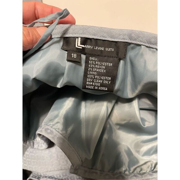 Women's Larry Levine 3 Piece Teal Blue Career Business‎ Travel Pant Suit Size 18 - Picture 8 of 16